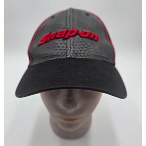 Snap-on Tools Hat Black Grey Red Mesh Front Flex Fit K-Products Baseball Cap